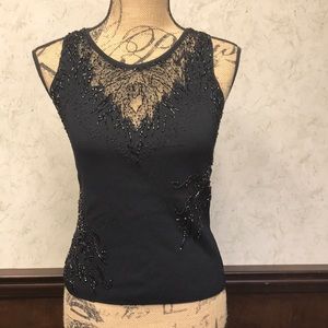 Gorgeous shell/tank with mesh at chest and detail